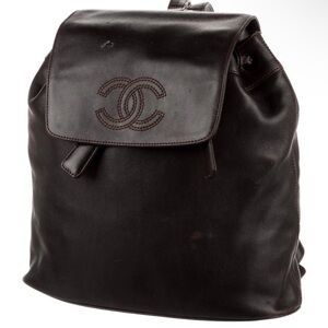 CHANEL Dark Brown Leather Men's Bag